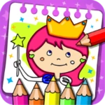 princess coloring book & games android application logo